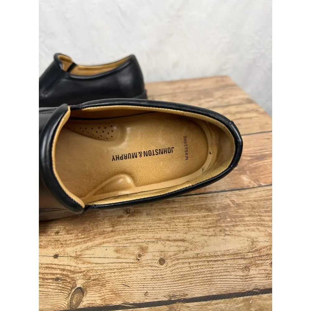 Johnston & Murphy Men’s Black Leather Slip-On Loafers Dress Shoes Size 10.5